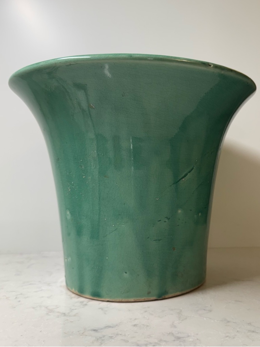 Vintage Green Ceramic Decorative Vase - Glazed Home Art